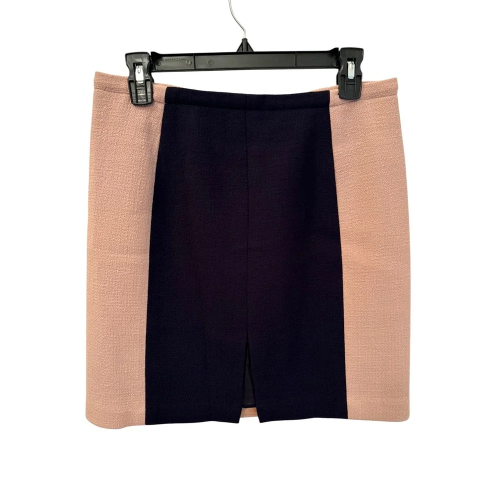 3.1 Phillip Lim Wool Blend Detachable Peplum Navy Dusty Rose Sheath Dress - 10
